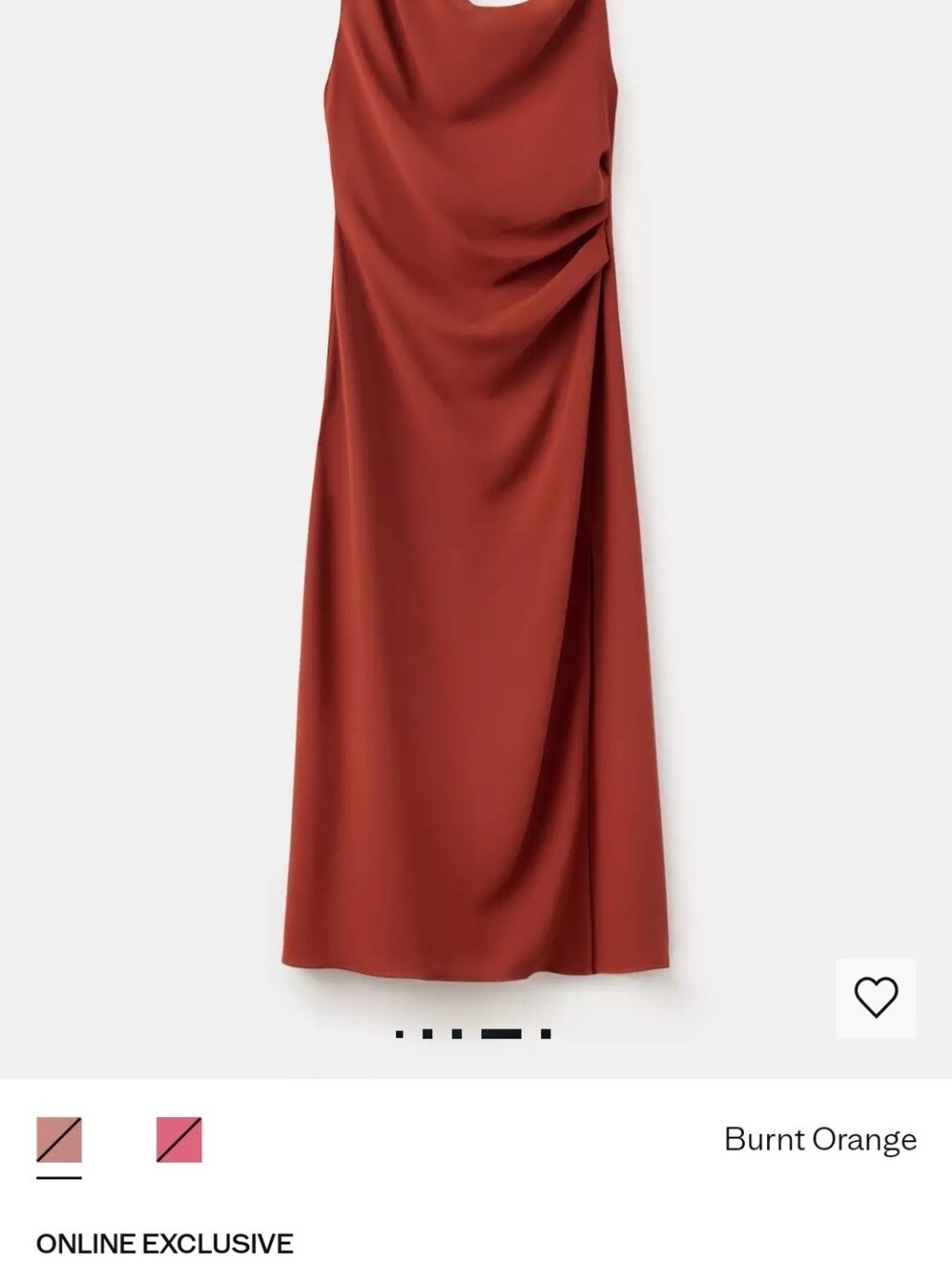 Mango Asymmetric side ruched dress. Size L